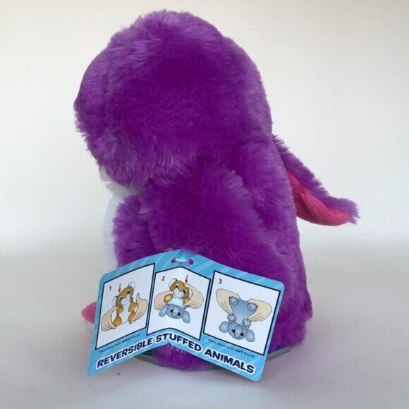 🔥3 For $20 🔥New w/Tag Penguin Reversible Plush Purple/Blue Switch-A-Rooz 8" - Picture 8 of 15